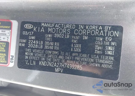2017 Kia Soul from USA, damaged, VIN KNDJN2A27H7499285
